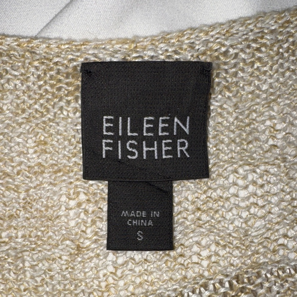 Eileen Fisher Beige Short Sleeve Knit Top - Picture 2 of 7